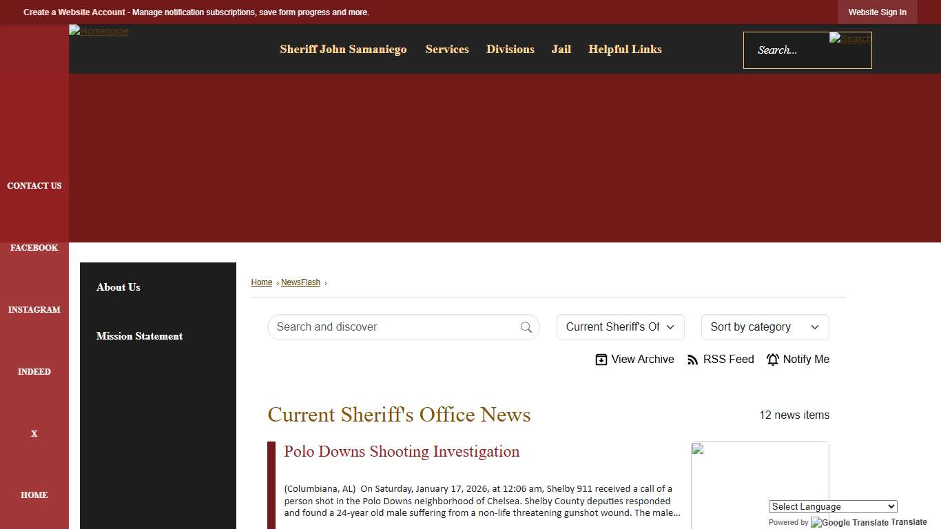 News Flash • Shelby County Sheriff, AL